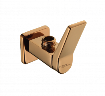 ANGULAR STOP COCK WITH WALL FLANGE IN ROSE GOLD