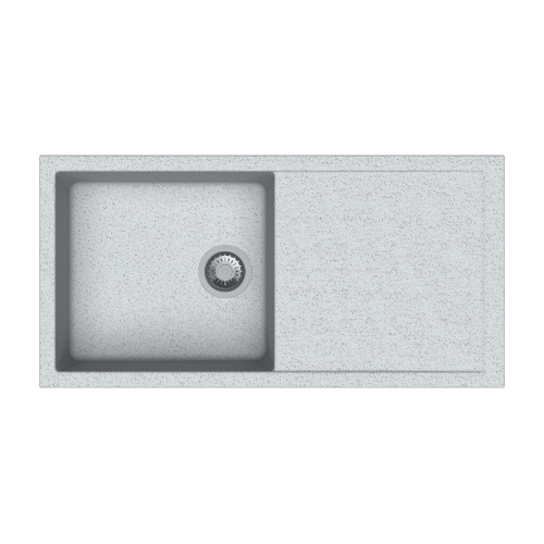 POLO D100 L_Crater-500x500 Carysil D100L Polo Single Bowl with Drainer Kitchen sink