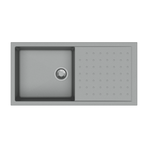 POLO D100 L_Croma-500x500 Carysil D100L Polo Single Bowl with Drainer Kitchen sink