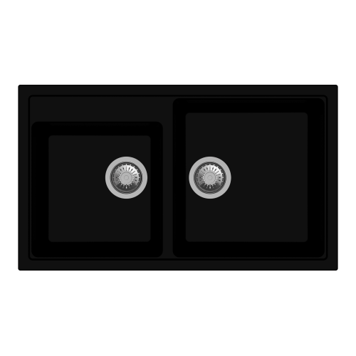 Vivaldi N200_Deep Black-500x500 Carysil N200 Vivaldi Double Bowl Kitchen sink